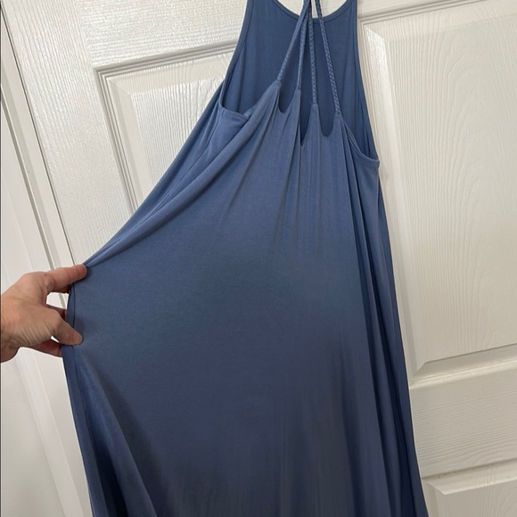 AMERICAN EAGLE Blue BRAIDED STRAP Cotton SWING Casual Dress Sz Med - Picture 5 of 9